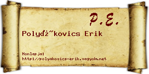 Polyákovics Erik névjegykártya